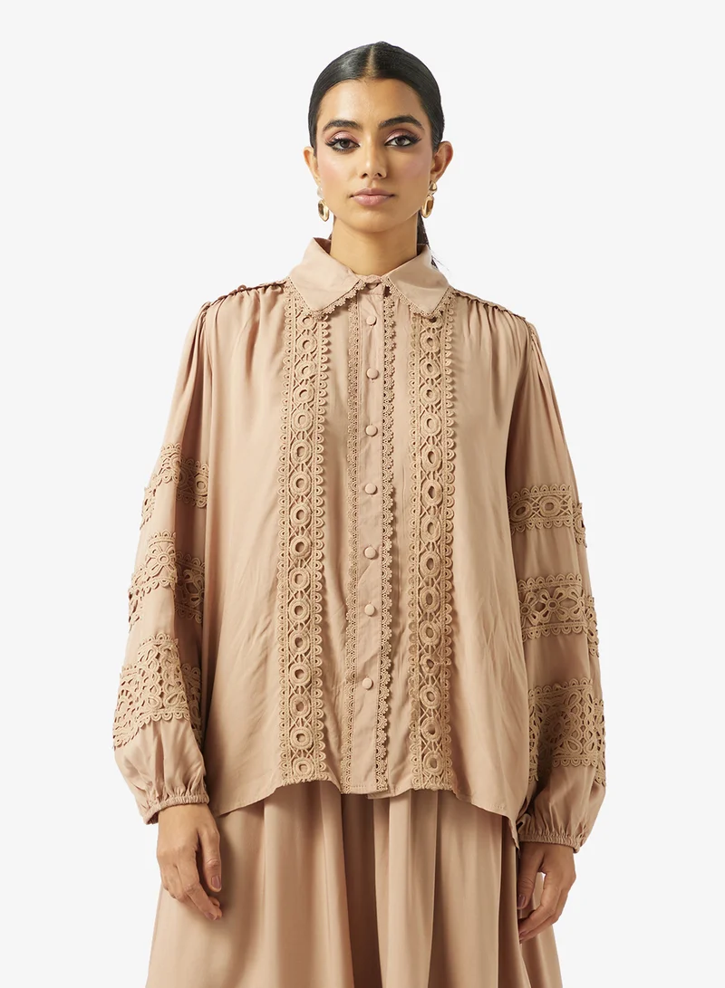 Khizana  Lace trim Top & Skirt Set for Women | Best Price UAE